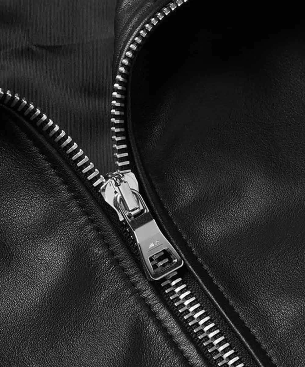 Mens Black Bomber Shearling Jacket
